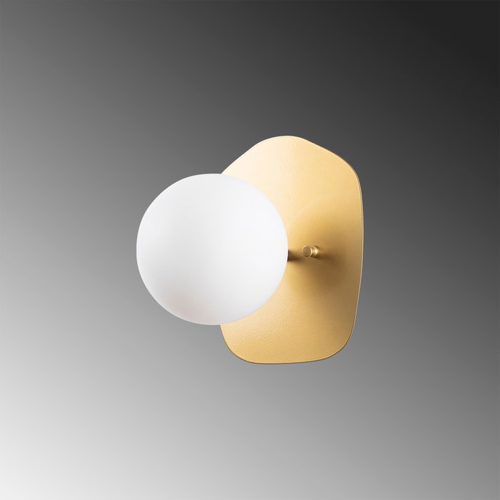 Opviq Well - 11670 Lámpara de pared dorada con tapa de cristal Opviq Well - 11670 Lámpara de pared dorada con tapa de cristal